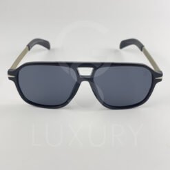 Lunette de soleil David beckham Double pont bras métal Noir matte Verre Noir DB7104