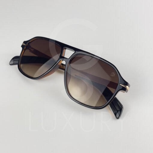 Lunette de soleil David beckham Double pont bras métal Marron Verre Marron DB7104