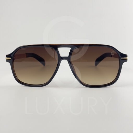 Lunette de soleil David beckham Double pont bras métal Marron Verre Marron DB7104 – Image 2