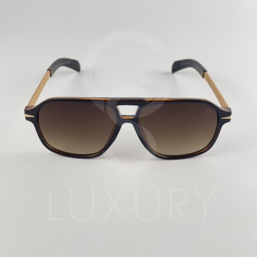 Lunette de soleil David beckham Double pont bras métal Marron Verre Marron DB7104 – Image 3