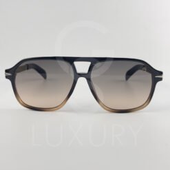 Lunette de soleil David beckham Double pont bras métal Noir dégradé Verre Noir dégradé DB7104