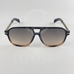 Lunette de soleil David beckham Double pont bras métal Noir dégradé Verre Noir dégradé DB7104