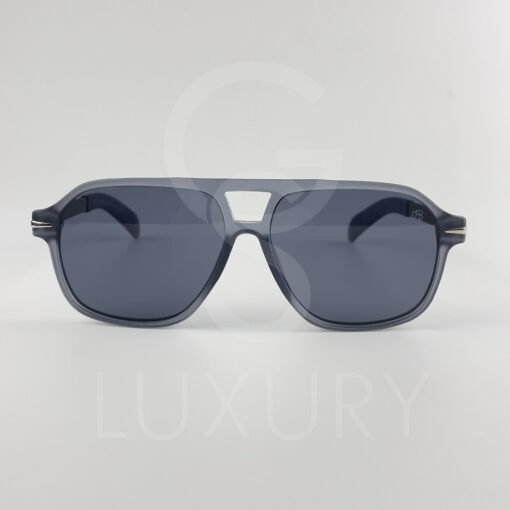 Lunette de soleil David beckham Double pont bras métal Gris matte Verre Gris DB7104 – Image 2