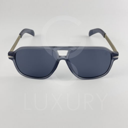 Lunette de soleil David beckham Double pont bras métal Gris matte Verre Gris DB7104 – Image 3