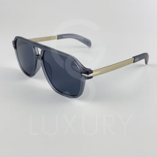Lunette de soleil David beckham Double pont bras métal Gris matte Verre Gris DB7104 – Image 4
