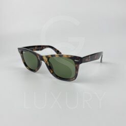 Lunette de soleil rayban wayfarer tigré verre vert RB2140