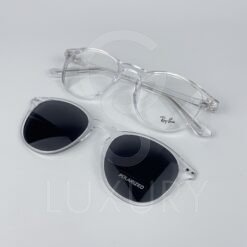 Lunette avec applique rayban rond transparent rx8056