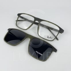 Lunette avec applique rayban carré vert rx8065