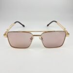 Lunette de soleil double pont doré verre marron F8050 - Image 4