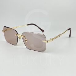 Lunette de soleil percé doré verre marron F8059