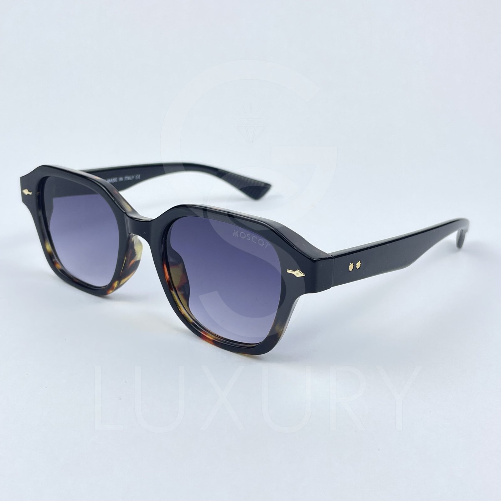 Lunette de soleil moscot noir tigré verre dégradé 6063 – Image 2