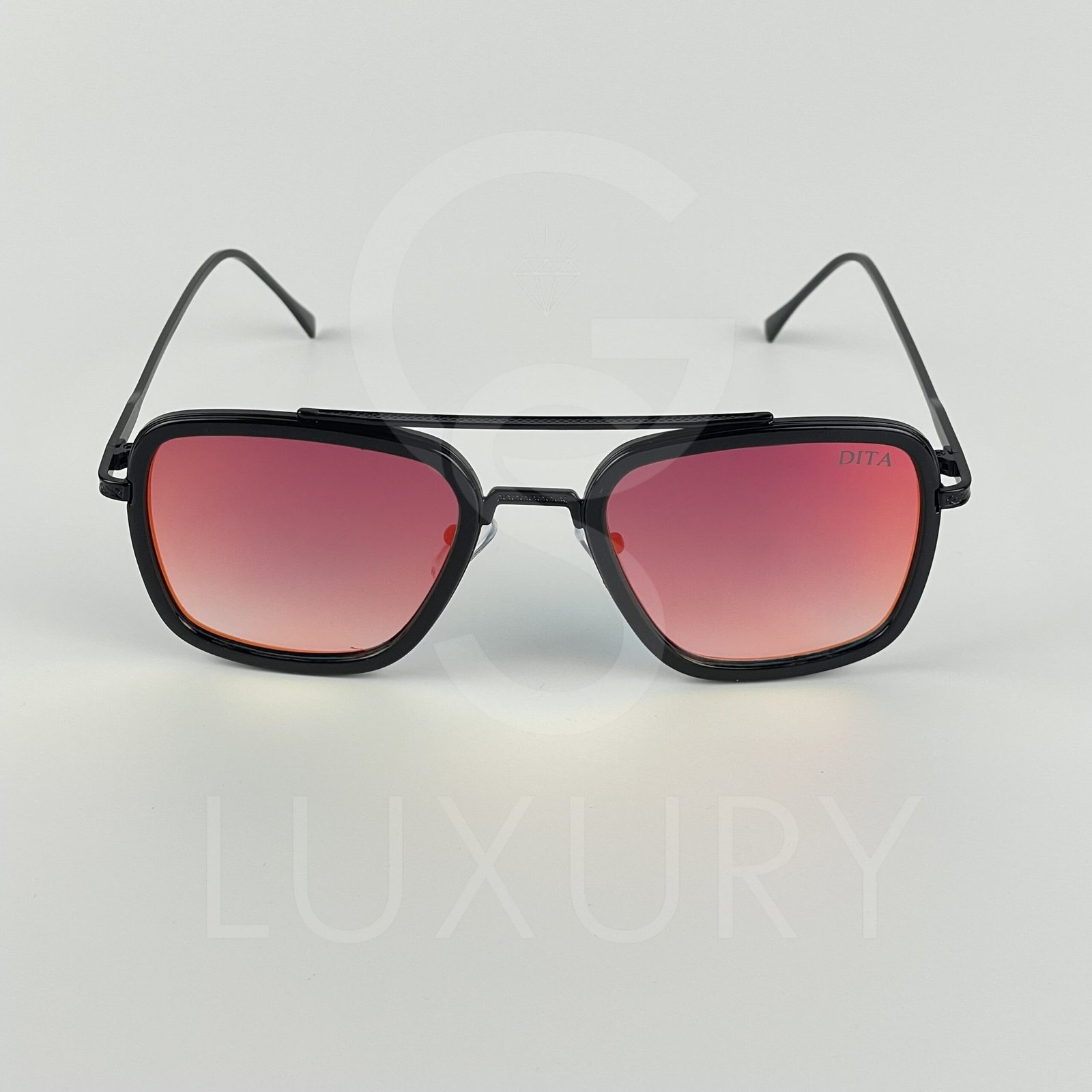 Lunette de soleil DT cadre noir verre caméléon orange 1932B – Image 3