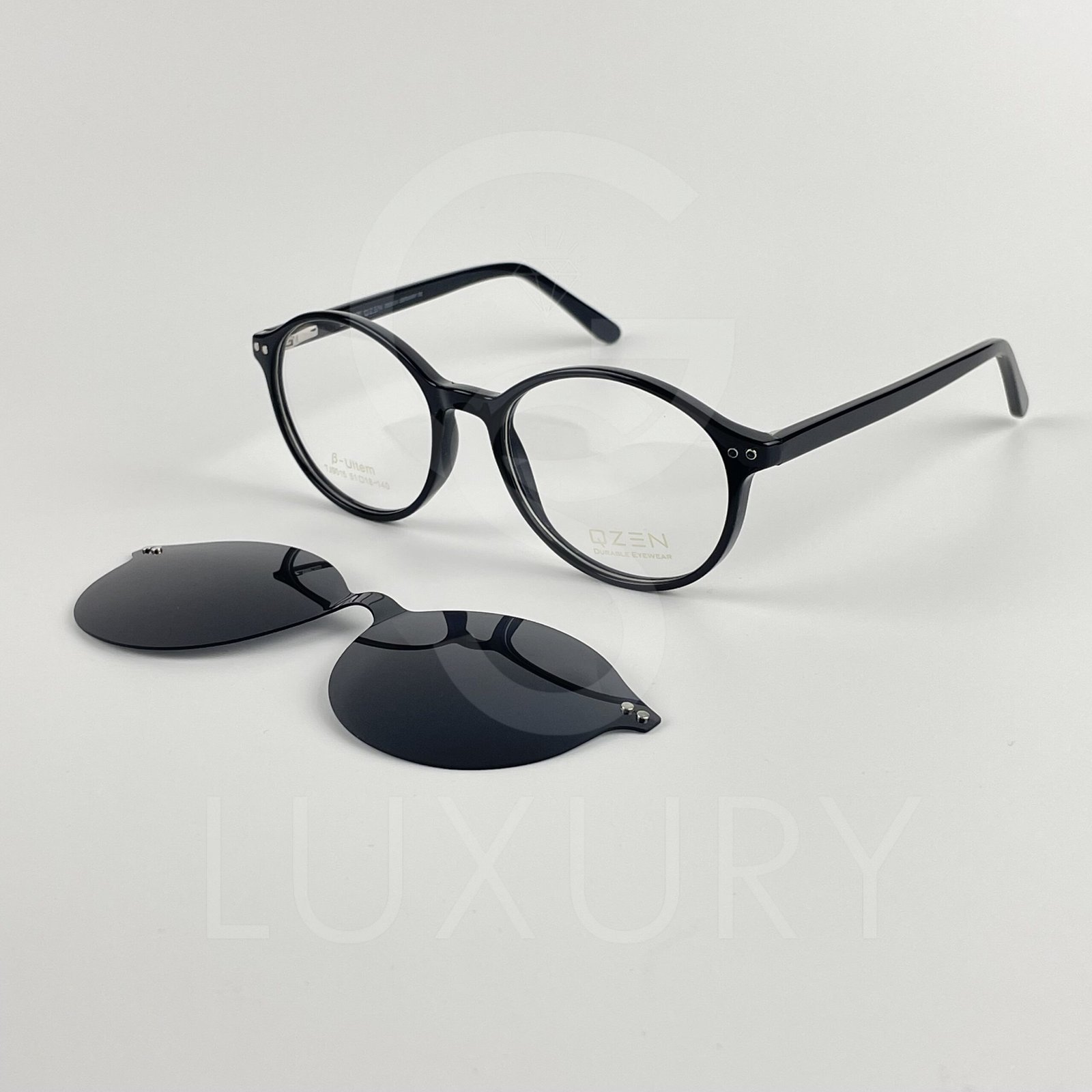 Lunette avec applique qzen rond noir