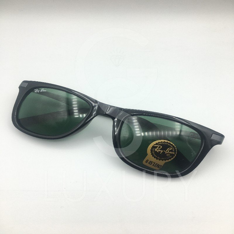 Lunette de soleil rayban Noir gris verre vert 52-14-136