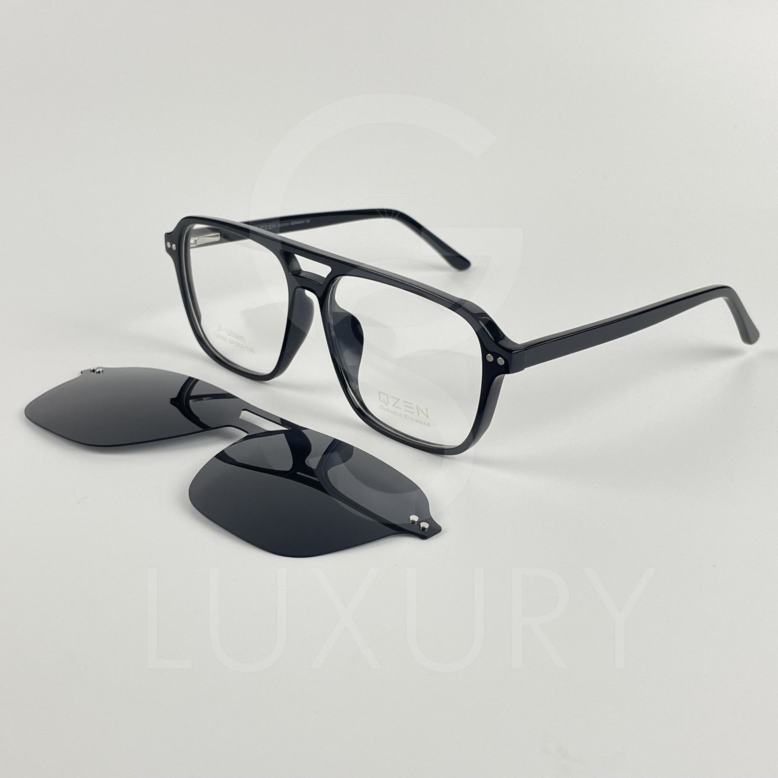 Lunette avec applique qzen double pont noir