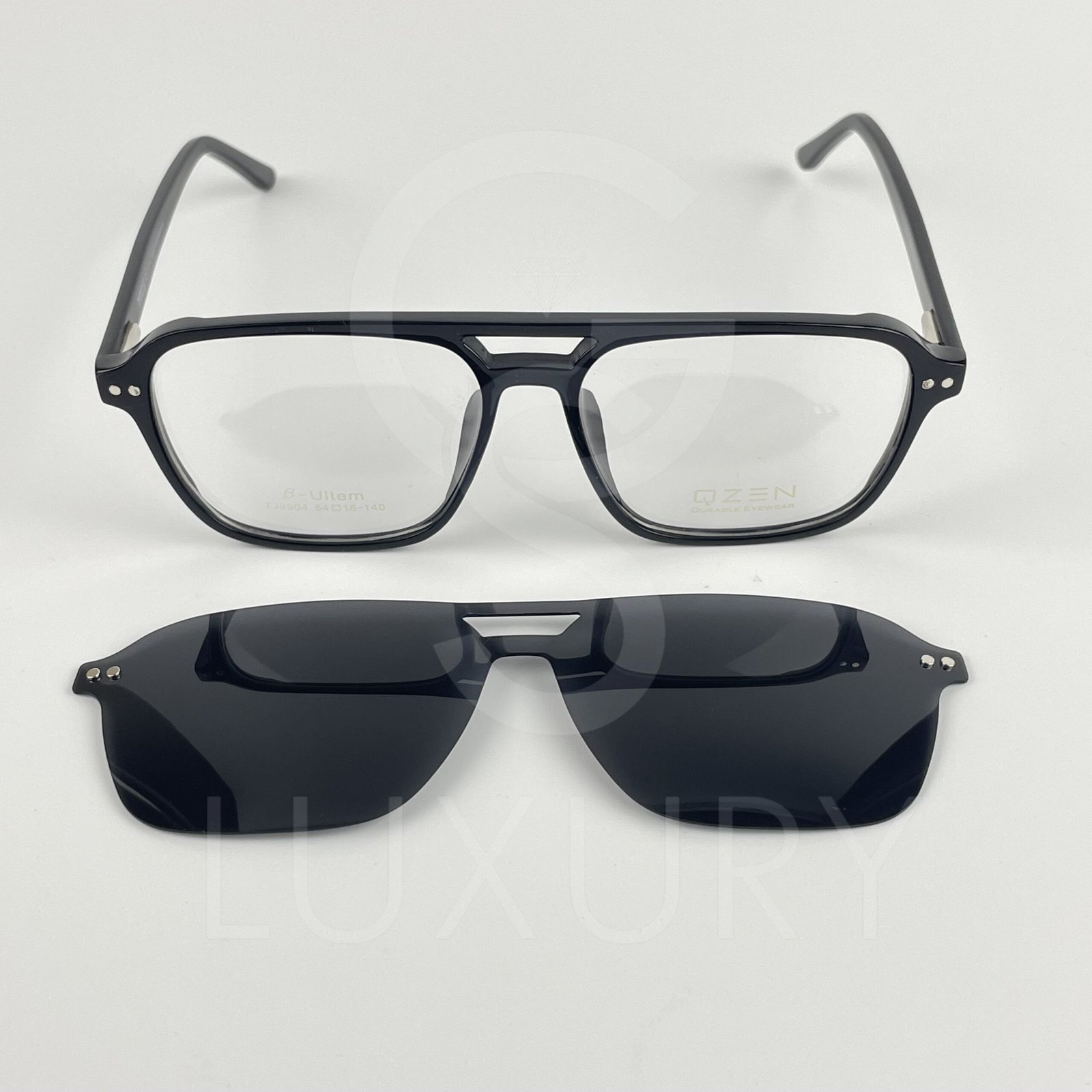 Lunette avec applique qzen double pont noir – Image 3