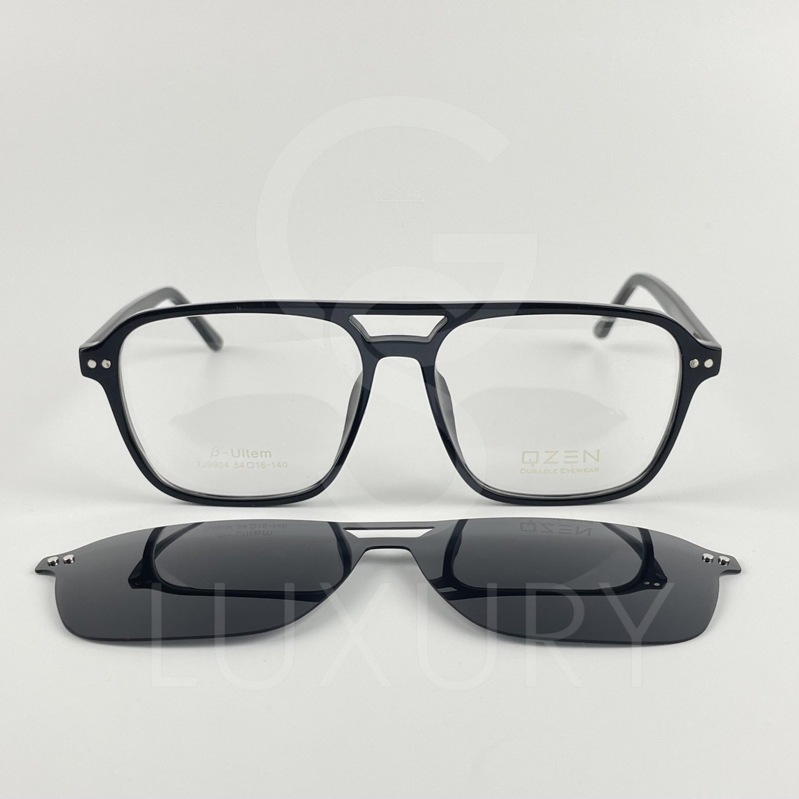 Lunette avec applique qzen double pont noir – Image 2