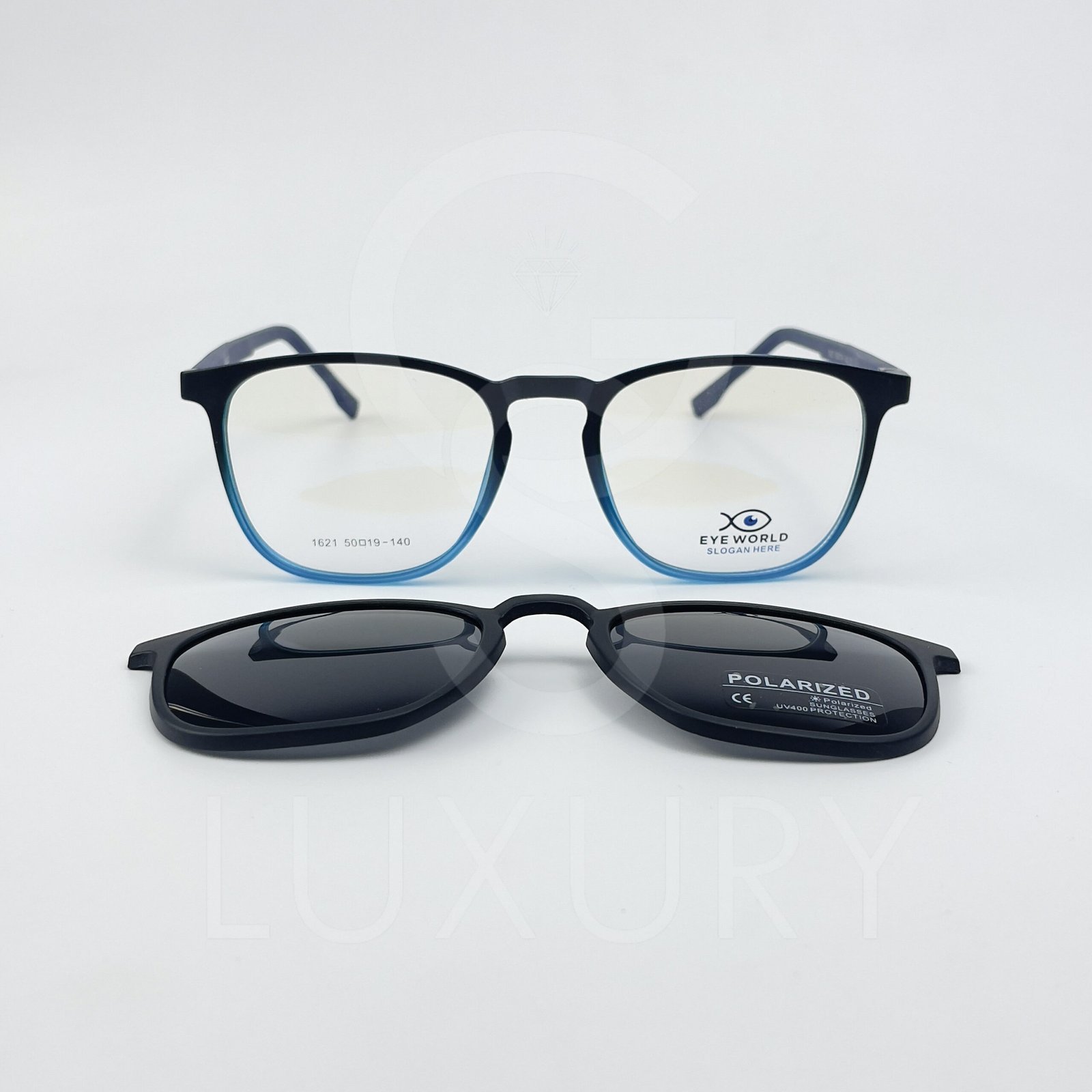 Lunette avec applique Eye world Carré Dégradé noir bleu 1621 – Image 5