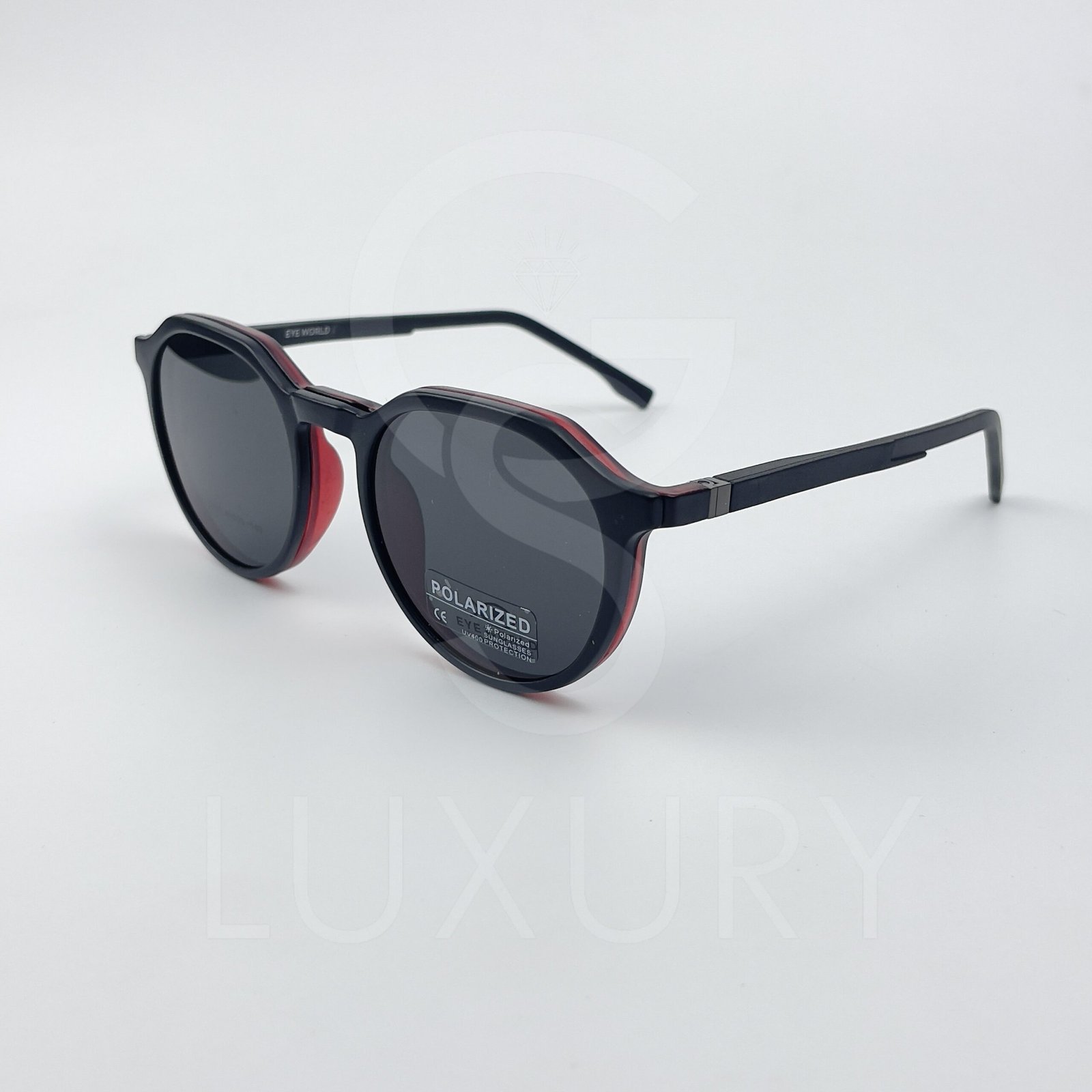 Lunette avec applique Eye world Hexagonal Dégradé noir rouge 1630 – Image 6