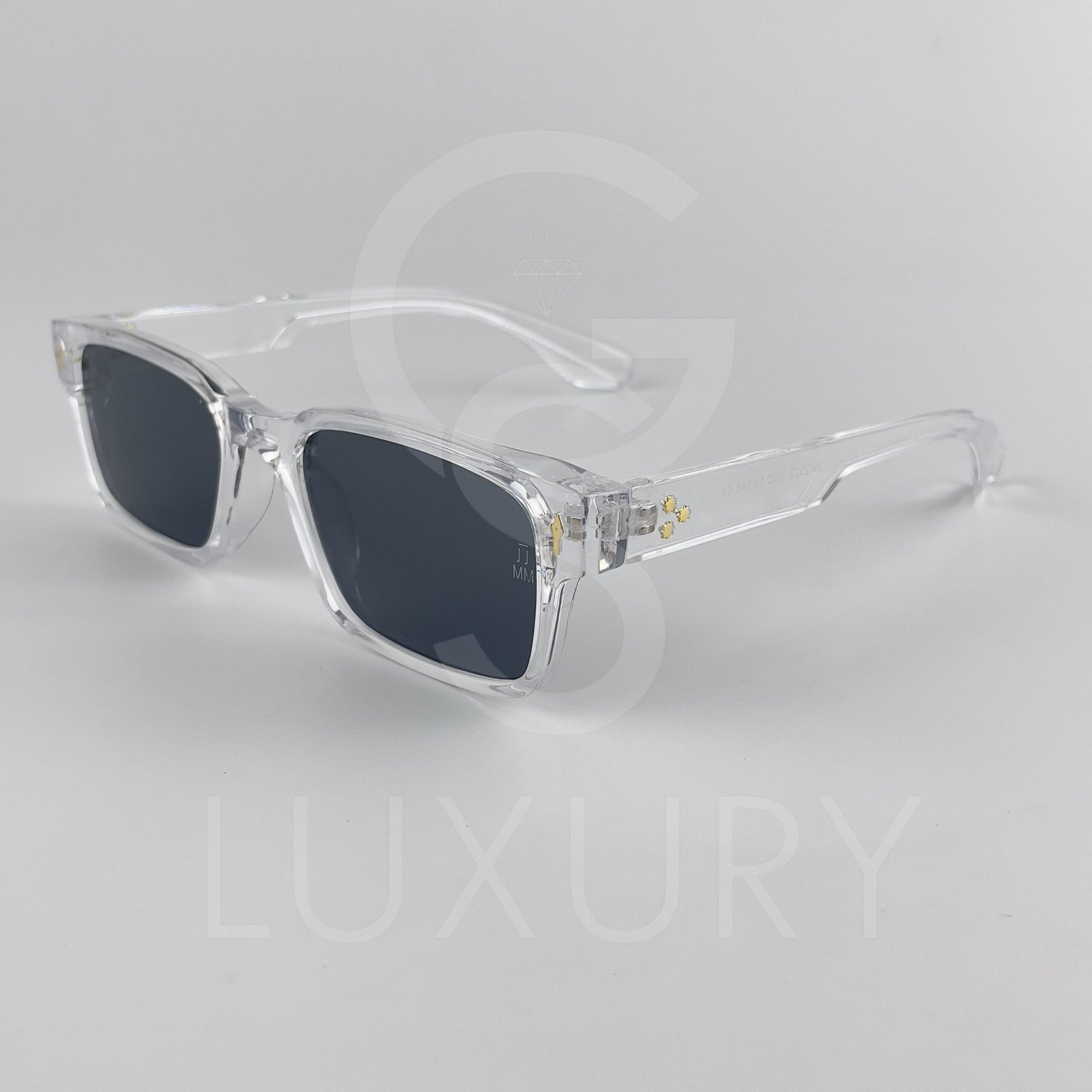Lunette de soleil Jmm Carré Transparent Verre Noir SM2029 – Image 4