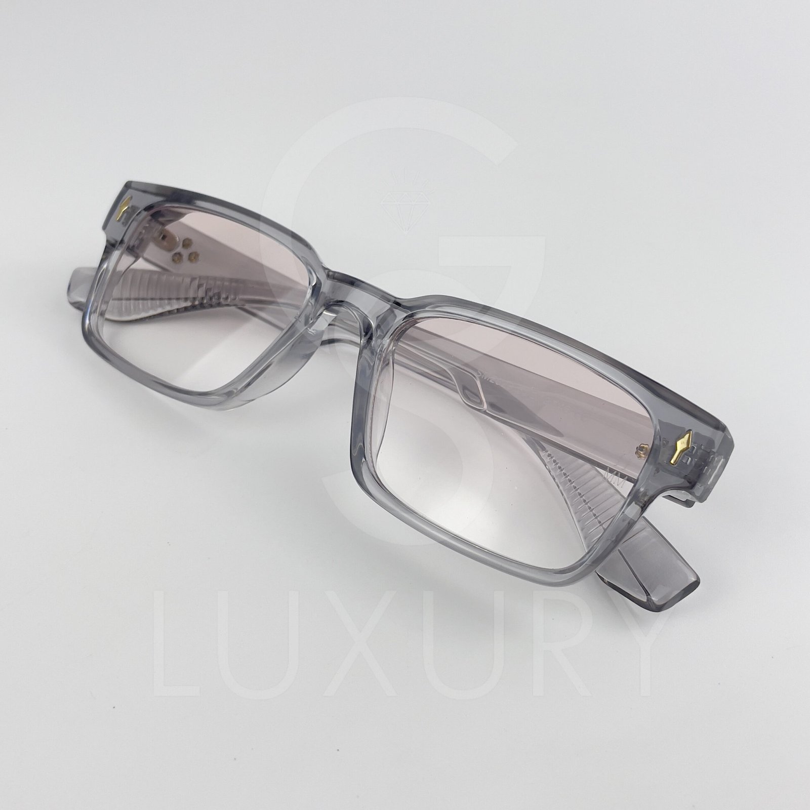 Lunette de soleil Jmm Carré Gris Verre Rose claire dégradée SM2029
