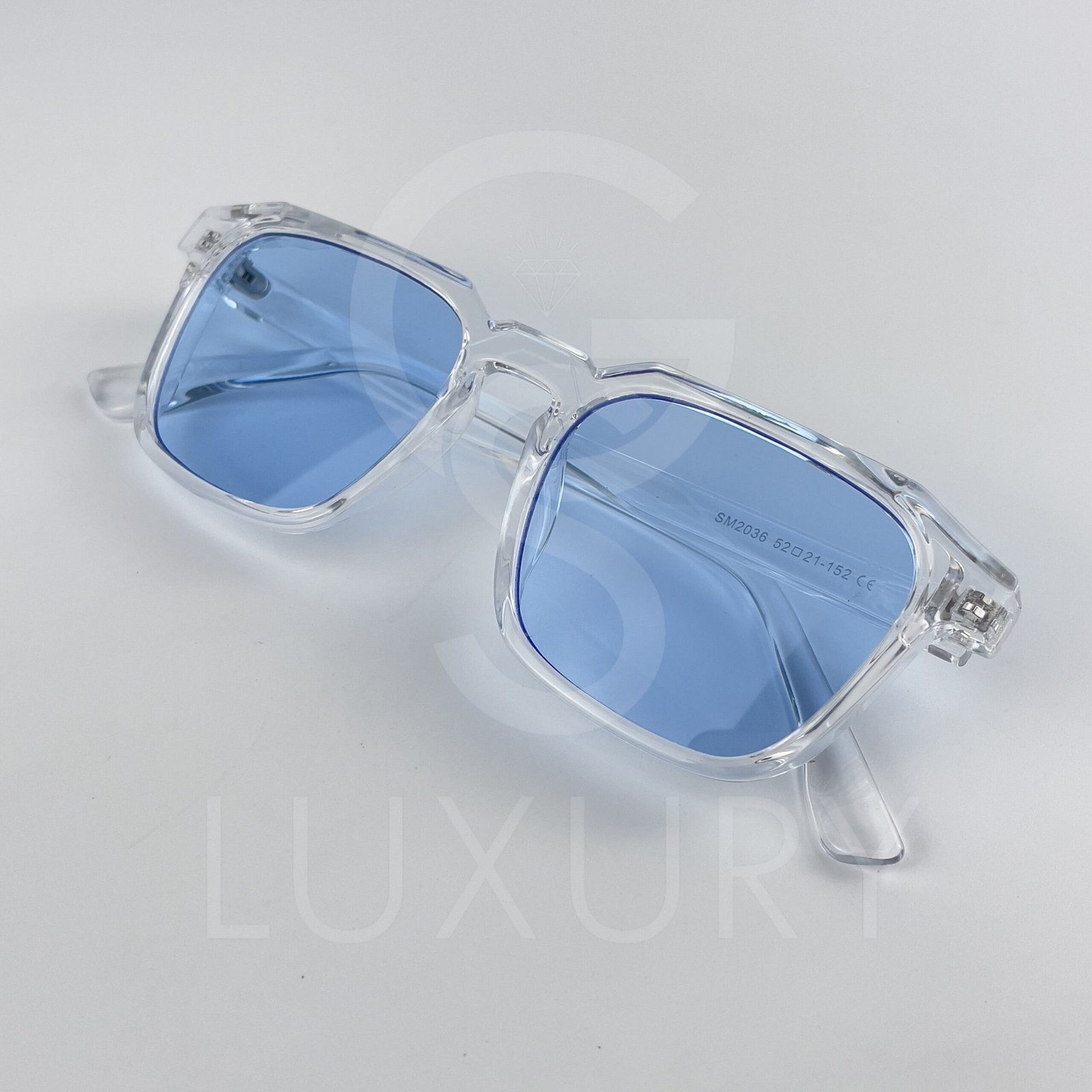 IMG_6992photo-full-scaled-2.jpg Lunette de soleil Jmm Carré Transparent Verre Bleu claire SM2036 - Image 1