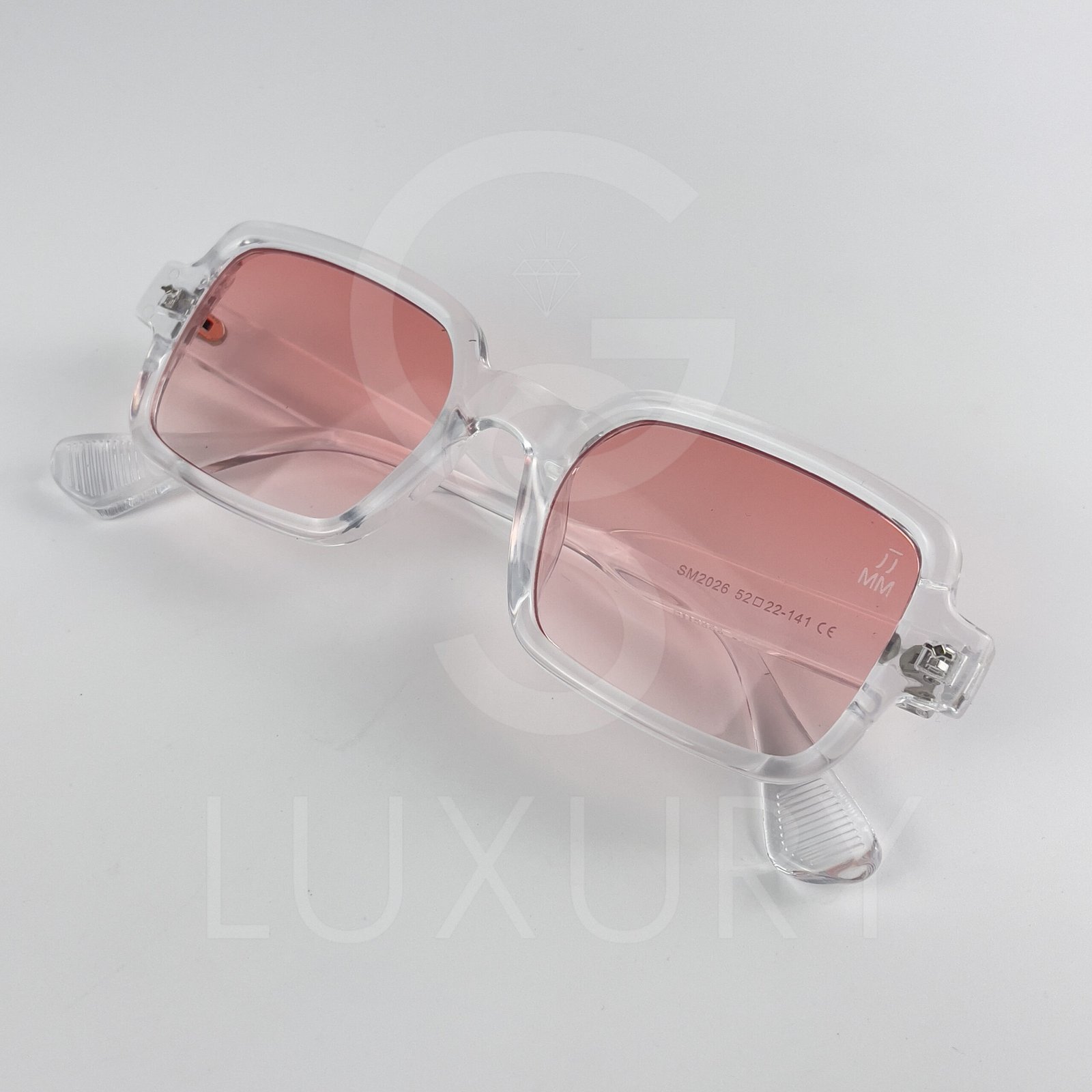 Lunette de soleil Jmm Carré Transparent Verre Rose claire SM2026