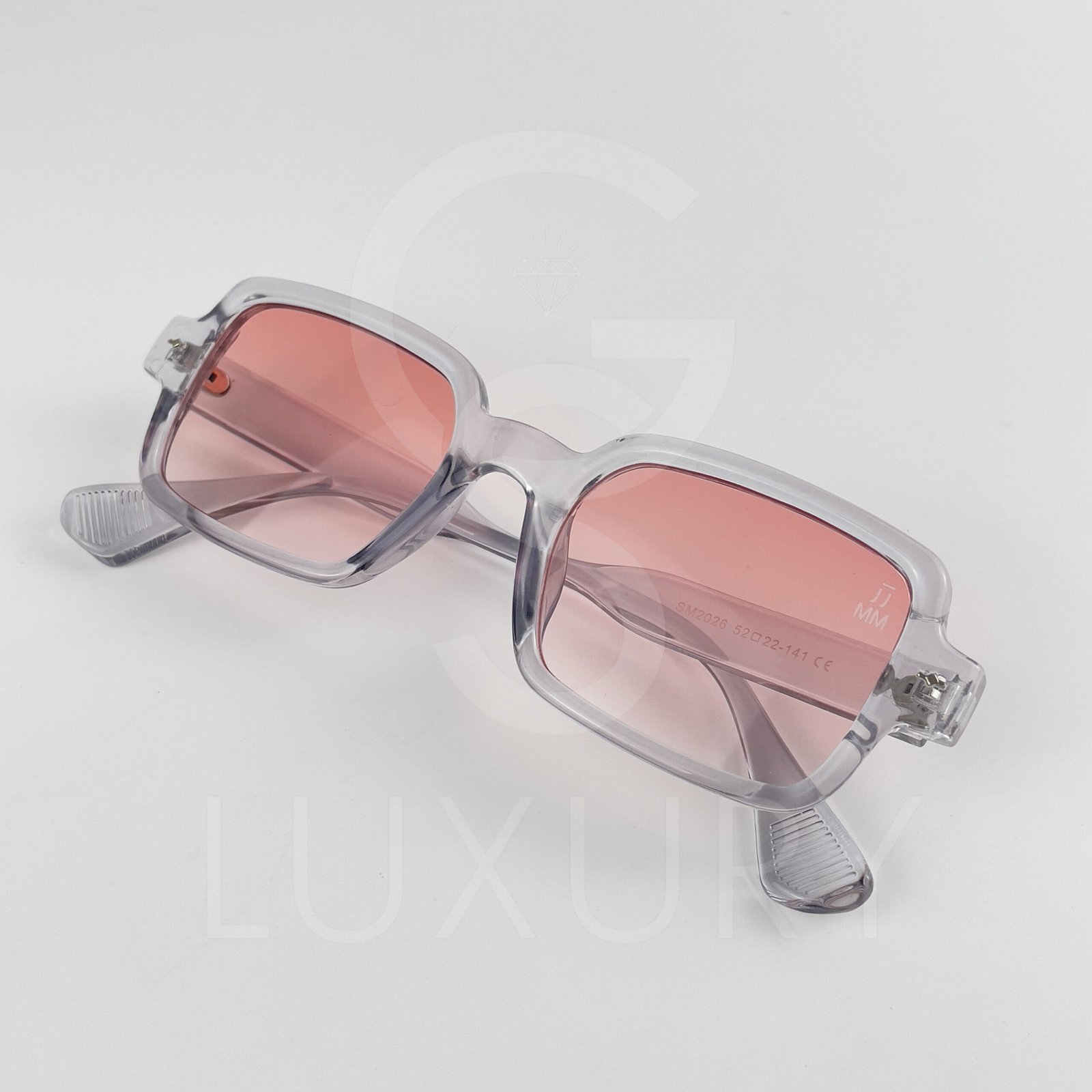 Lunette de soleil Jmm Carré Gris Verre Rose claire SM2026