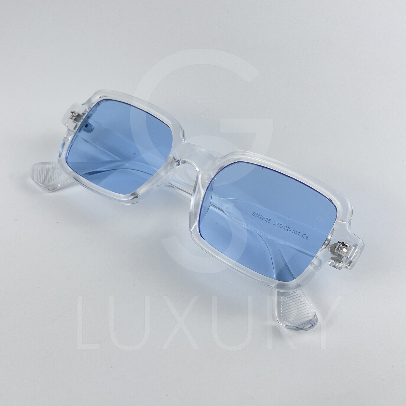Lunette de soleil Jmm Carré Transparent Verre Bleu claire SM2026