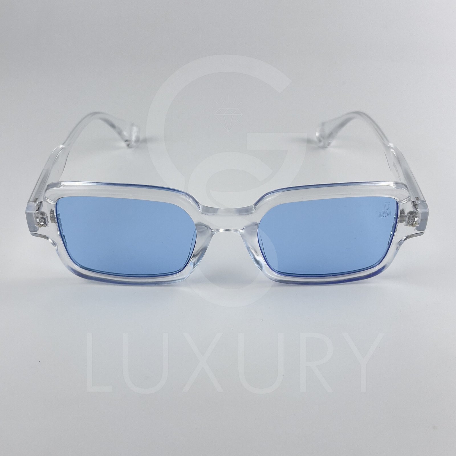 Lunette de soleil Jmm Carré Transparent Verre Bleu claire SM2026 – Image 3