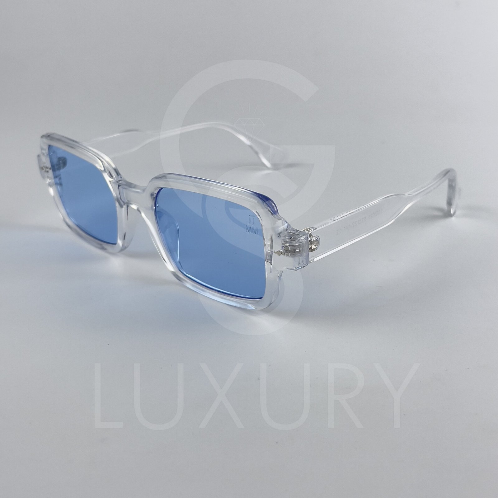Lunette de soleil Jmm Carré Transparent Verre Bleu claire SM2026 – Image 4