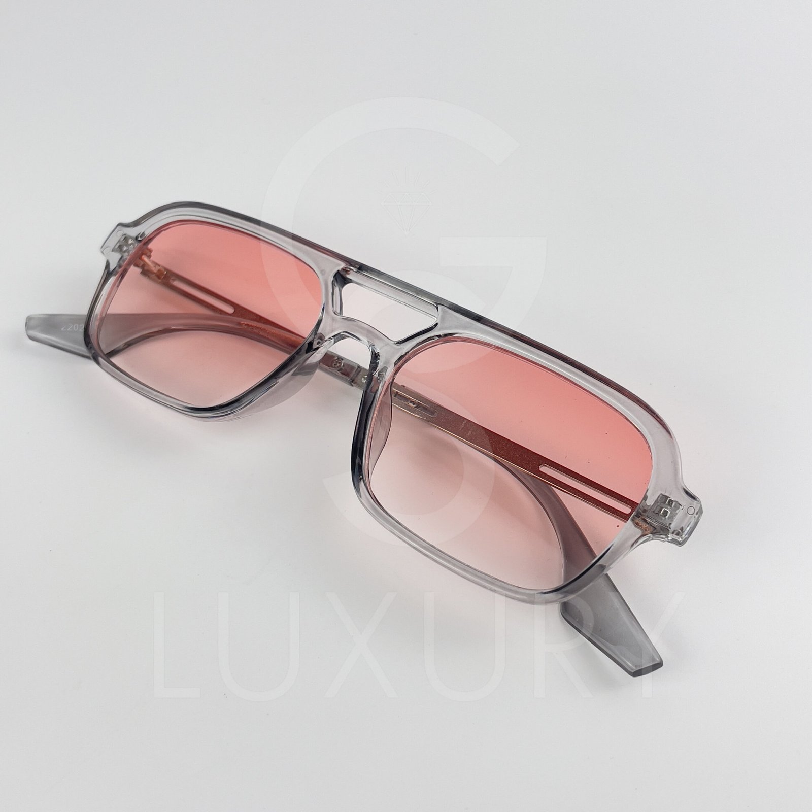 Lunette de soleil SM Double pontGris Verre Rose 2202