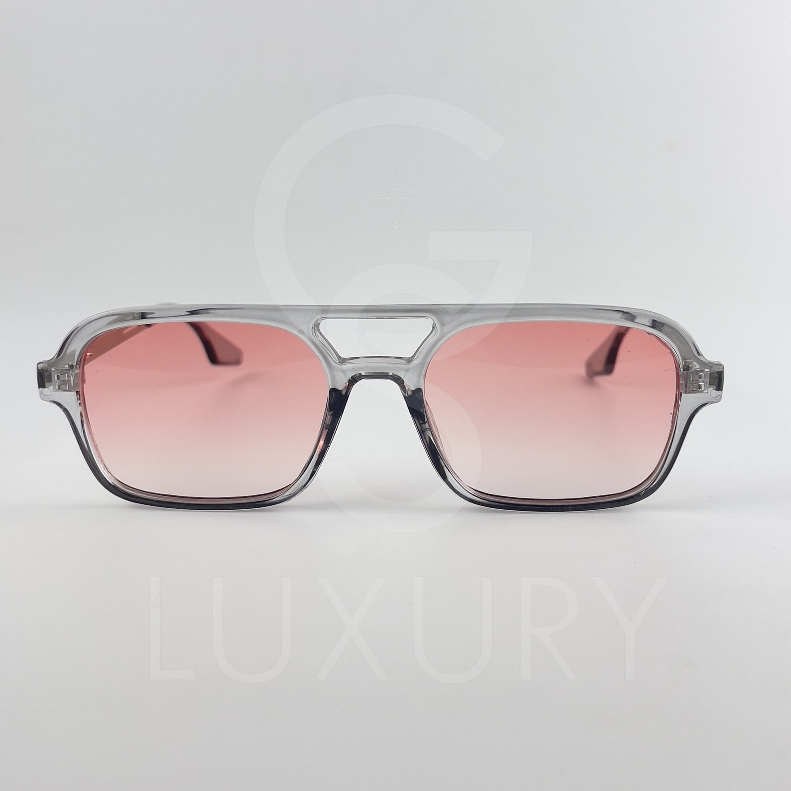 Lunette de soleil SM Double pontGris Verre Rose 2202 – Image 2