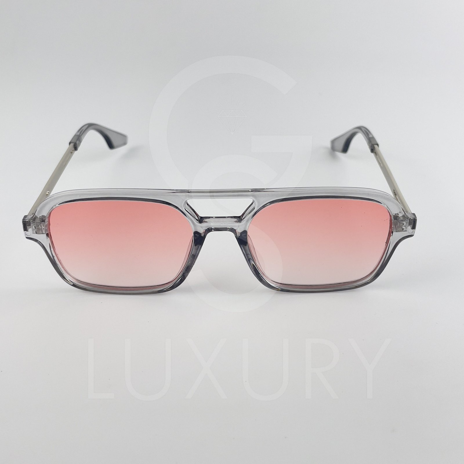 Lunette de soleil SM Double pontGris Verre Rose 2202 – Image 3