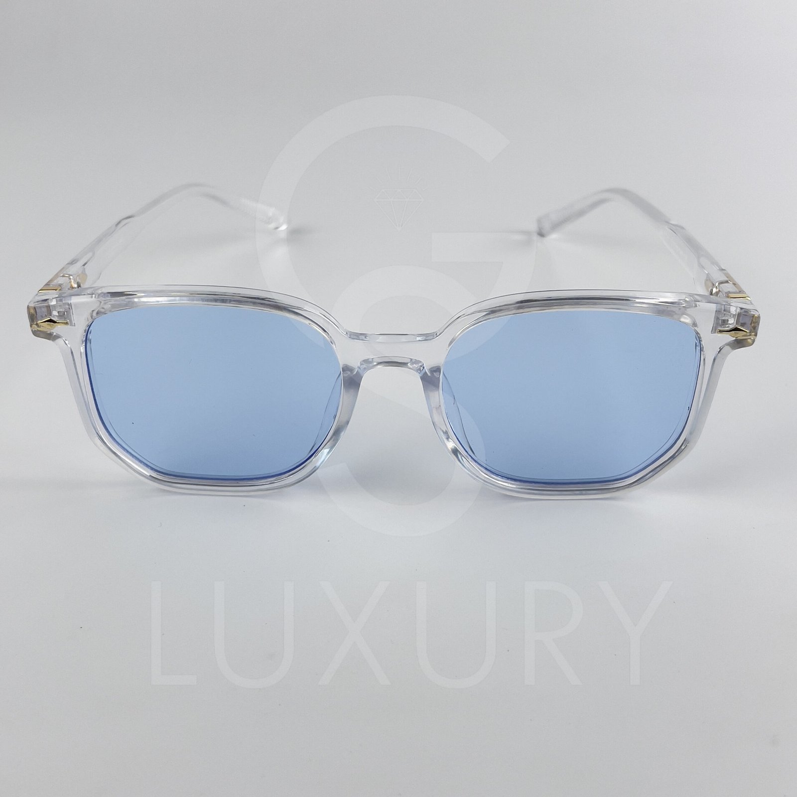 Lunette de soleil Jmm Hexagonal Transparent Verre Bleu SM2023-19-146 – Image 3