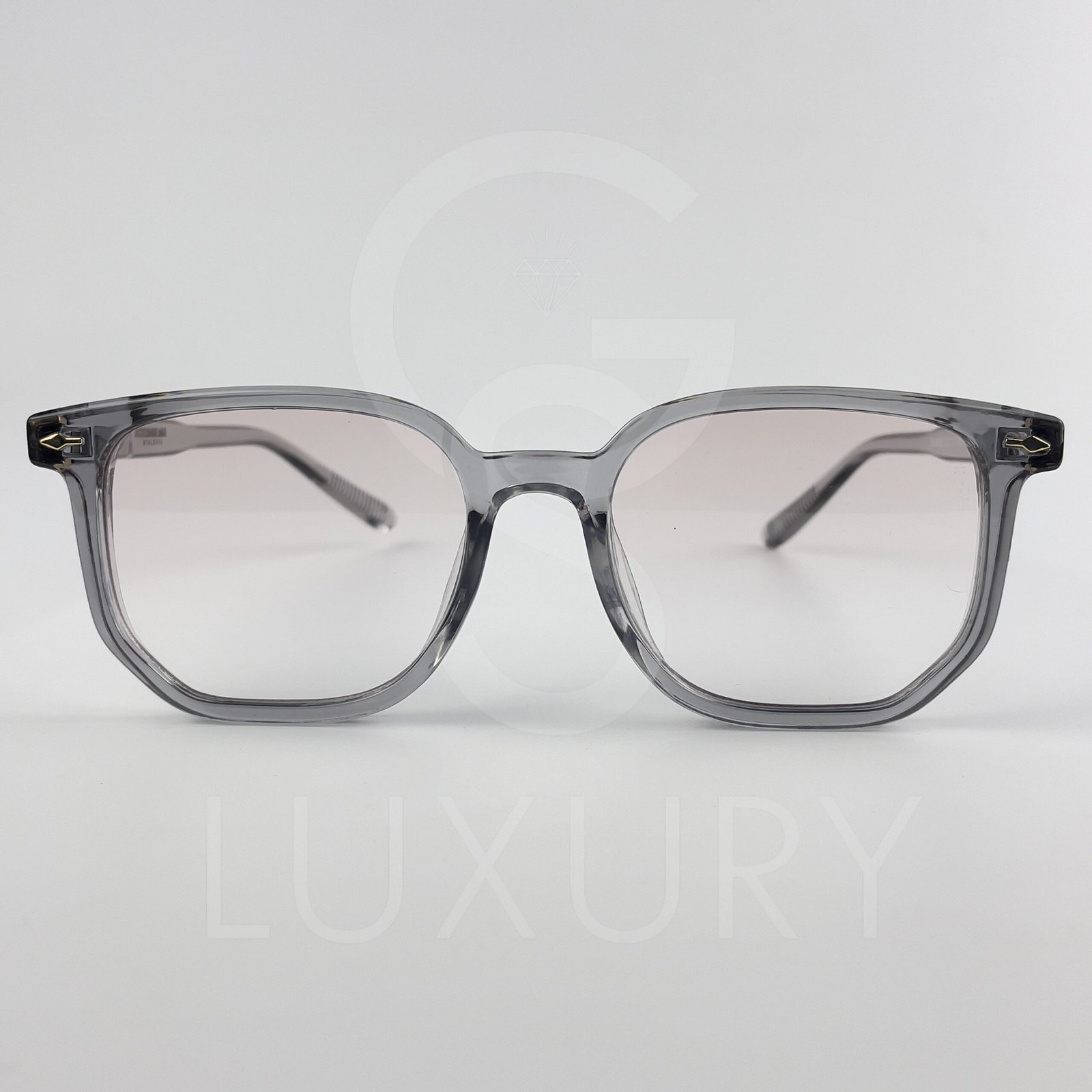 Lunette de soleil Jmm Hexagonal Gris Verre Rose claire dégradé SM2023-19-146 – Image 2