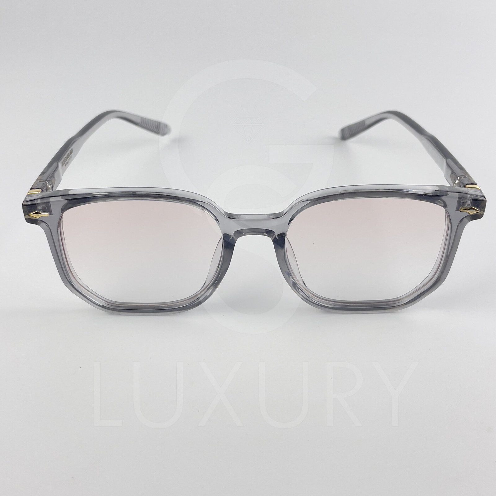 Lunette de soleil Jmm Hexagonal Gris Verre Rose claire dégradé SM2023-19-146 – Image 3