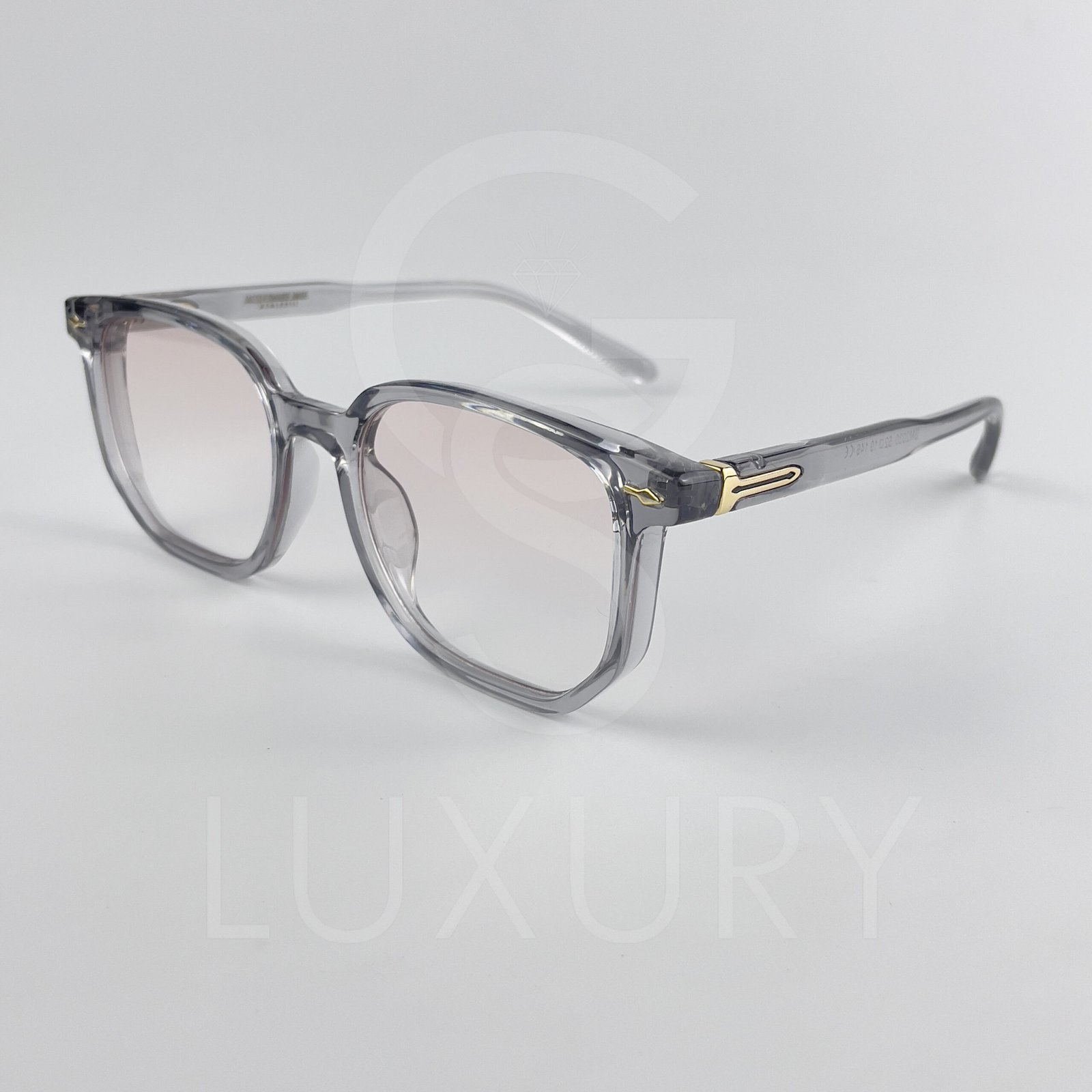 Lunette de soleil Jmm Hexagonal Gris Verre Rose claire dégradé SM2023-19-146 – Image 4