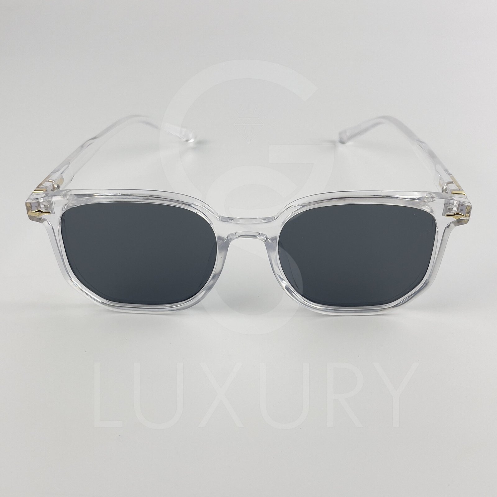 Lunette de soleil Jmm Hexagonal Transparent Verre Noir SM2023-19-146 – Image 3