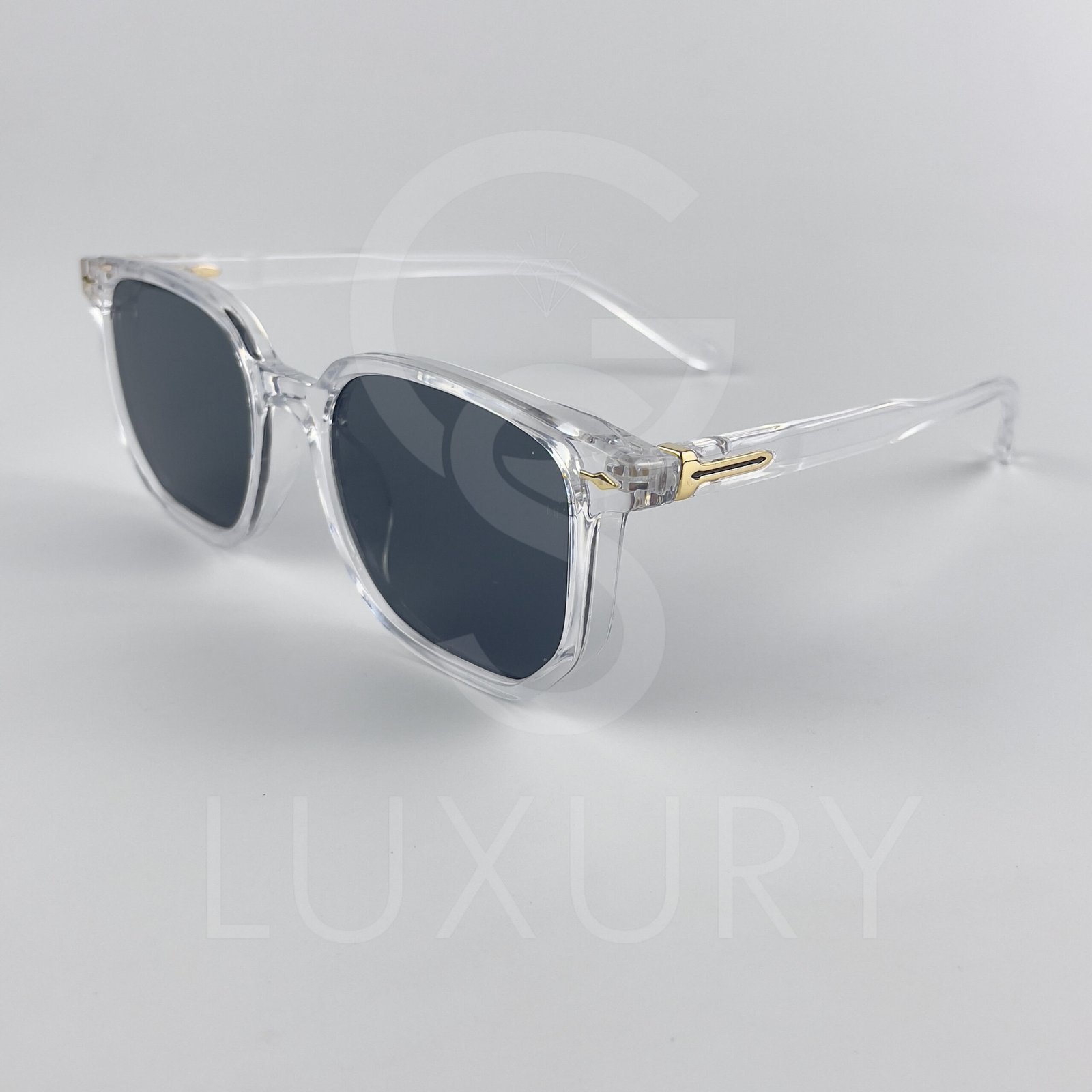 Lunette de soleil Jmm Hexagonal Transparent Verre Noir SM2023-19-146 – Image 4