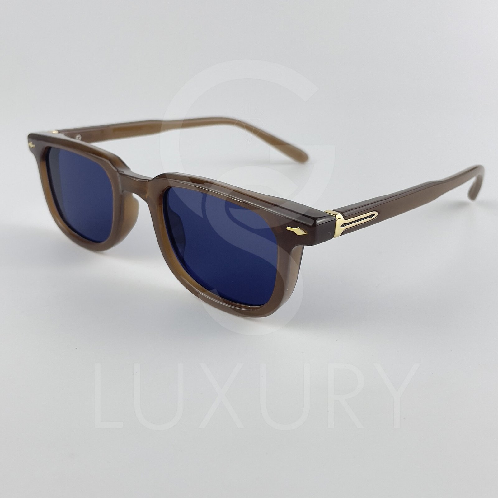 Lunette de soleil SM Carré Marron Verre Bleu foncé M65037 – Image 4