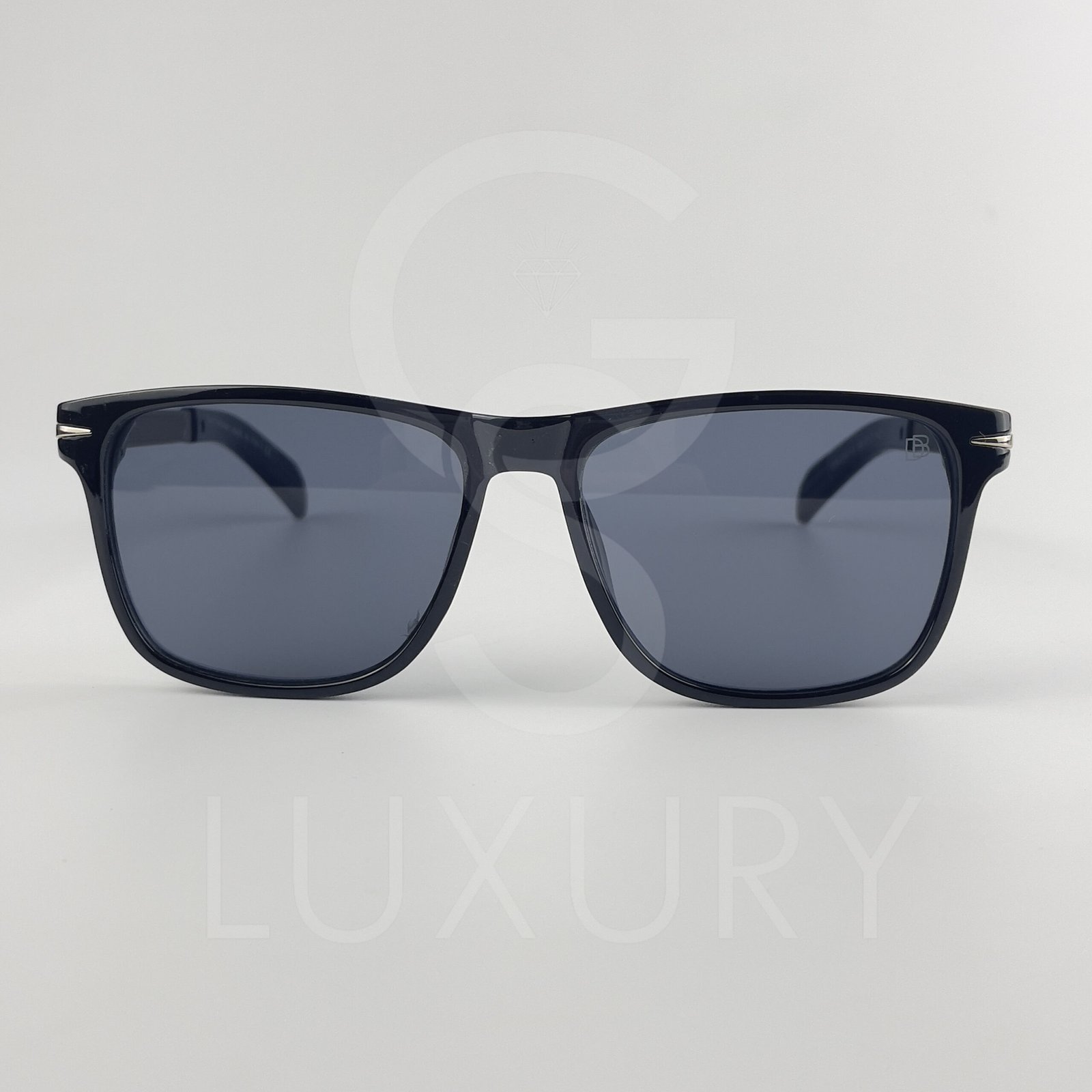 Lunette de soleil David beckham Carré bras métal Noir Verre Noir DB28013 – Image 2