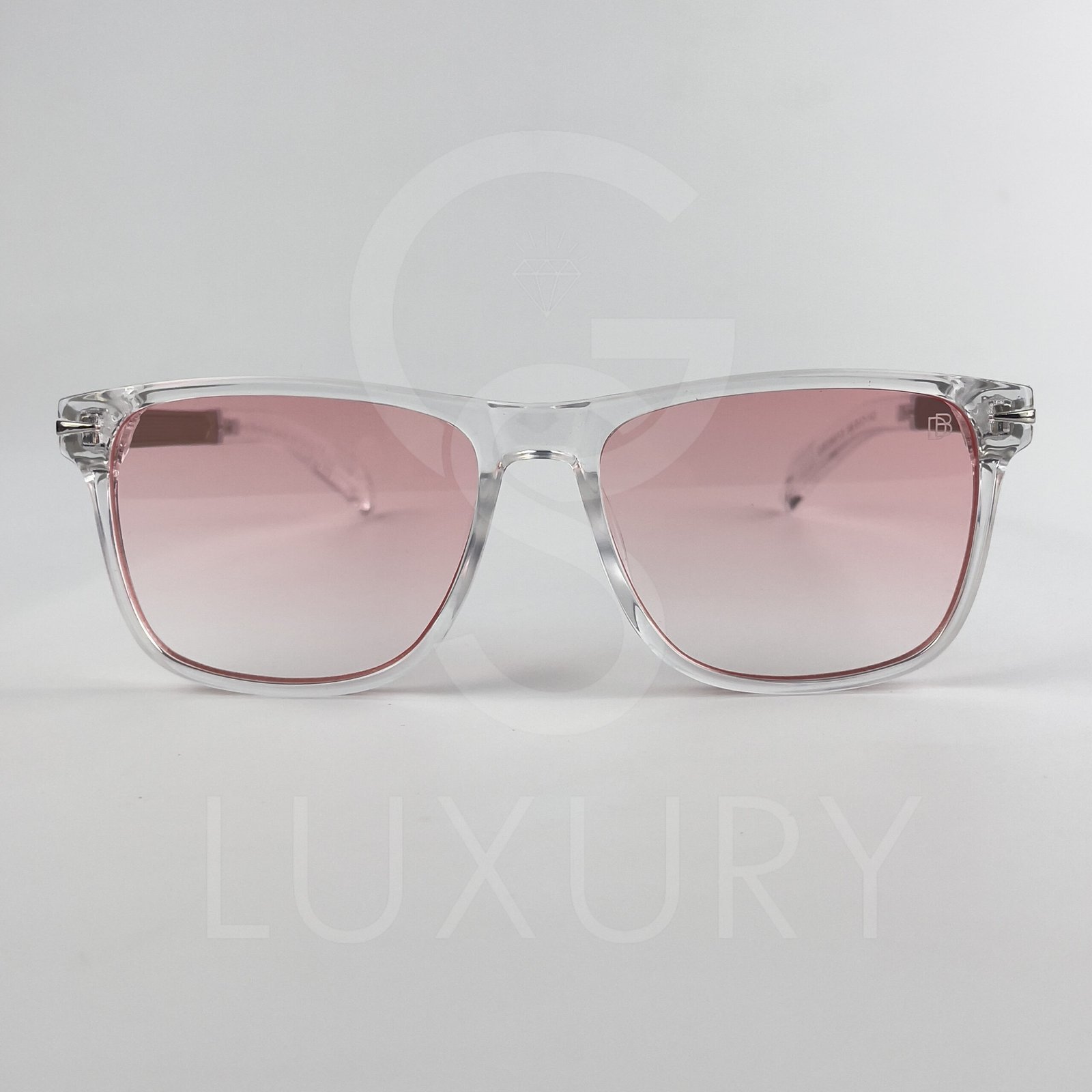 Lunette de soleil David beckham Carré bras métal Transparent Verre Rose claire dégradé DB28013 – Image 2