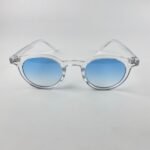 Lunette de soleil Rond transparent verre dégradée bleu claire E140 - Image 4