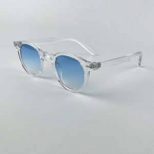 Lunette de soleil Rond transparent verre dégradée bleu claire E140