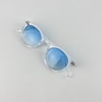 Lunette de soleil Rond transparent verre dégradée bleu claire E140 - Image 3