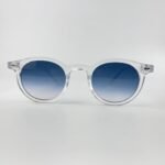 Lunette de soleil Rond transparent verre dégradée bleu foncé E140 - Image 2