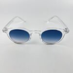 Lunette de soleil Rond transparent verre dégradée bleu foncé E140 - Image 4