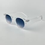 Lunette de soleil Rond transparent verre dégradée bleu foncé E140