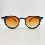 Lunette de soleil Rond noir verre orange dégradée E140 - Image 2